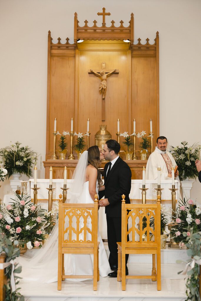 wedding ceremony at Church of the Holy Name of Mary
