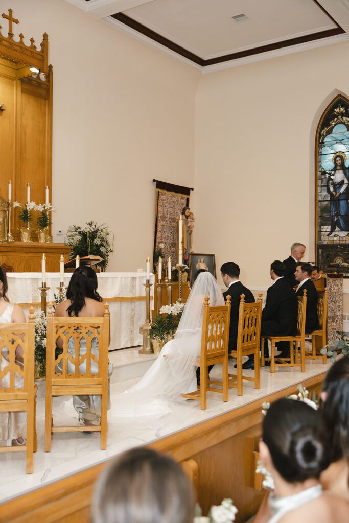 wedding ceremony at Church of the Holy Name of Mary