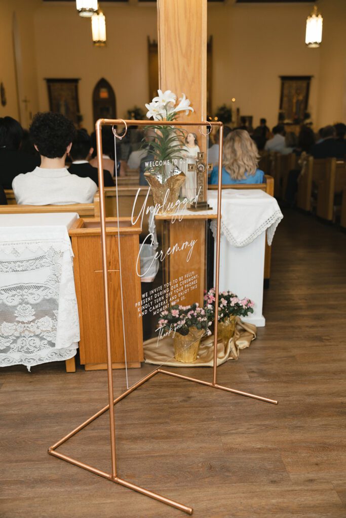 wedding ceremony at Church of the Holy Name of Mary