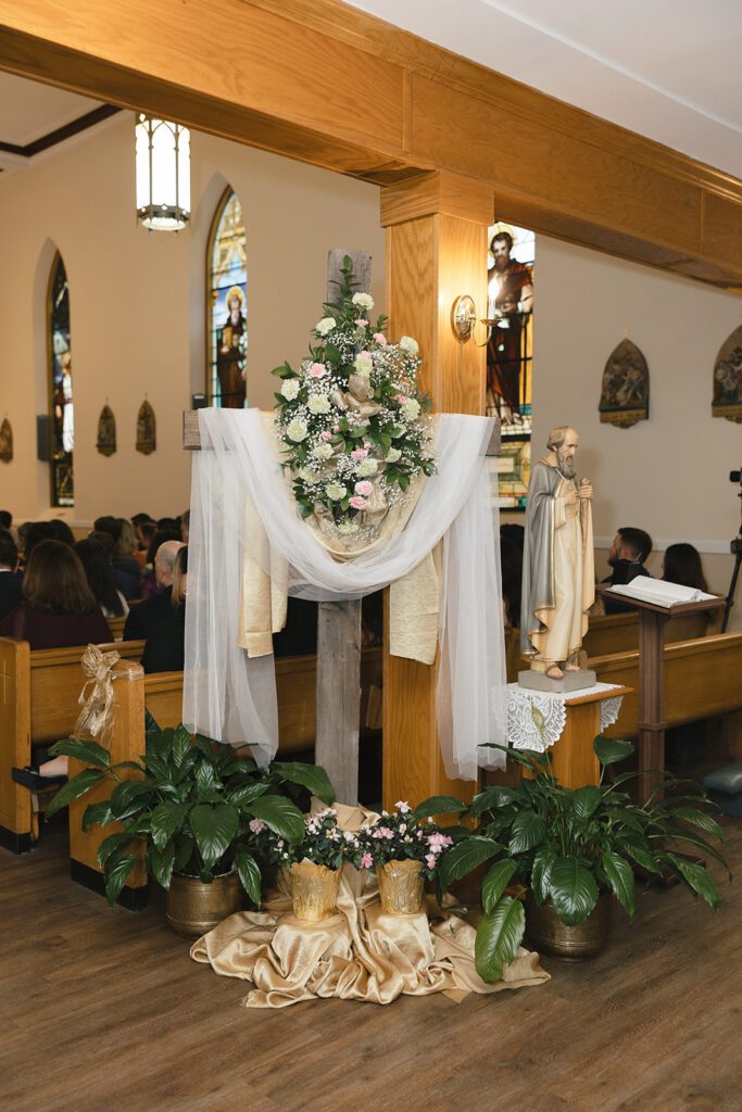wedding ceremony at Church of the Holy Name of Mary