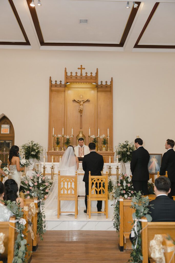 wedding ceremony at Church of the Holy Name of Mary