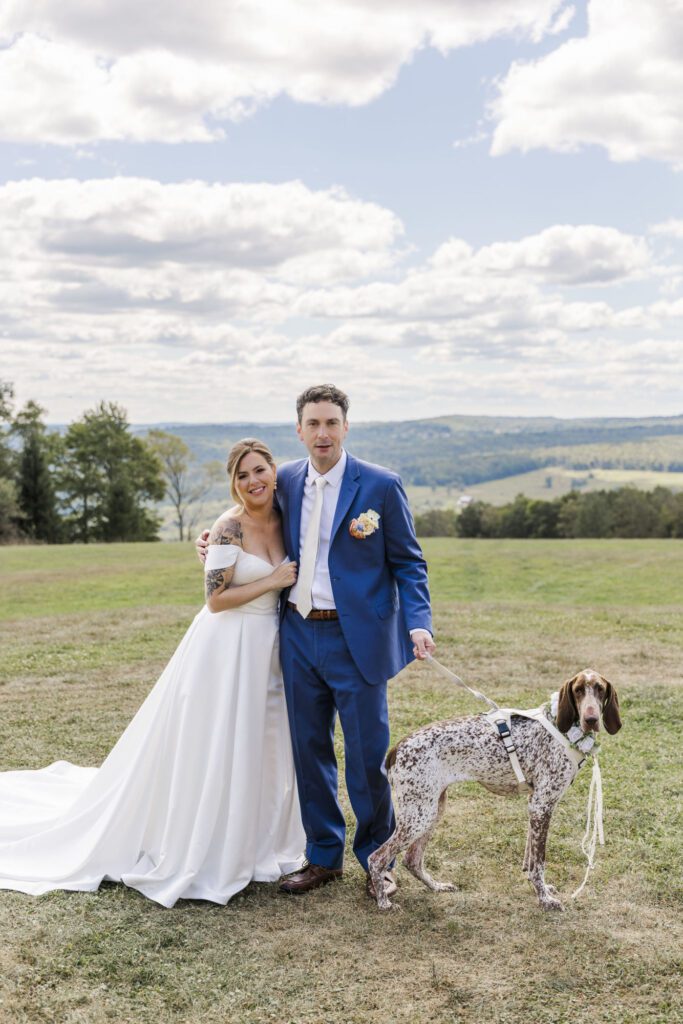 first looks with dog at seminary hill wedding