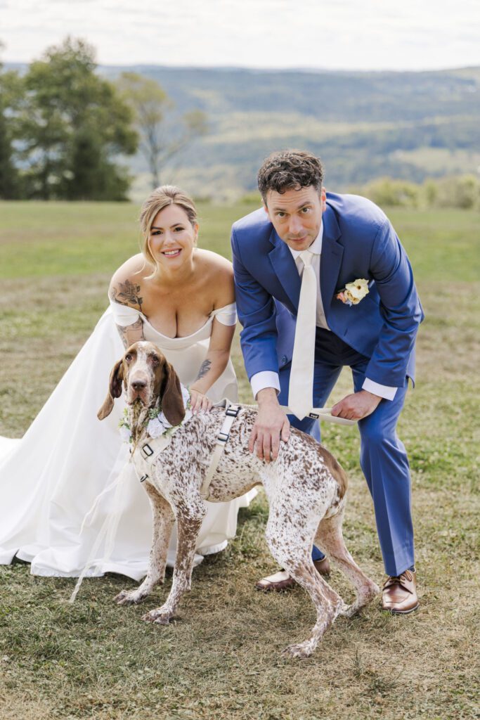 first looks with dog at seminary hill wedding