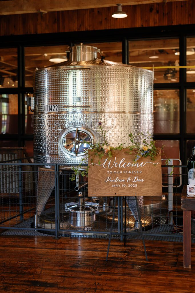 wedding reception details for wedding at city winery nyc