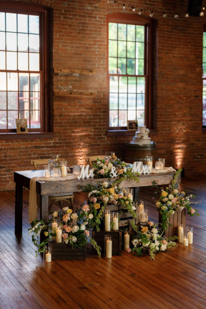 wedding reception details for wedding at city winery nyc
