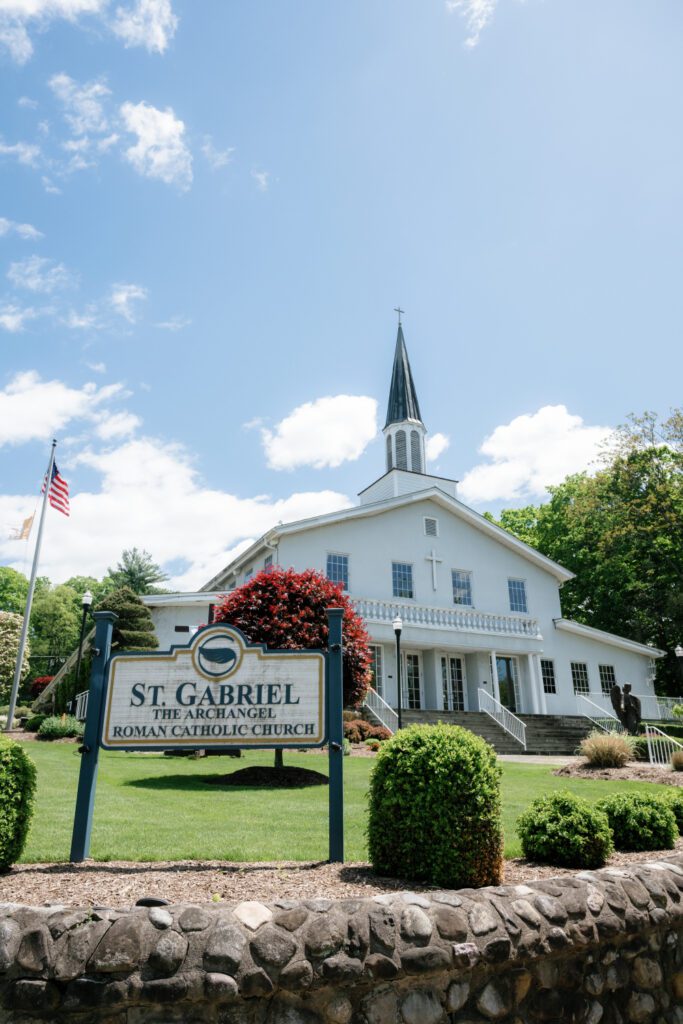 wedding ceremony at St. Gabriel The Archangel Roman Catholic Church