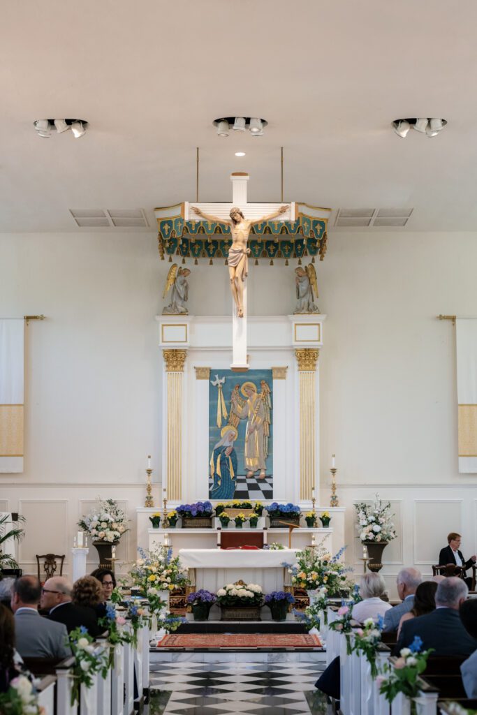wedding ceremony at St. Gabriel The Archangel Roman Catholic Church