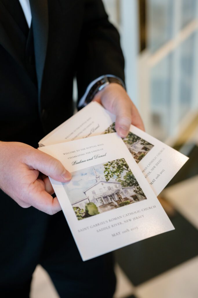 wedding ceremony at St. Gabriel The Archangel Roman Catholic Church