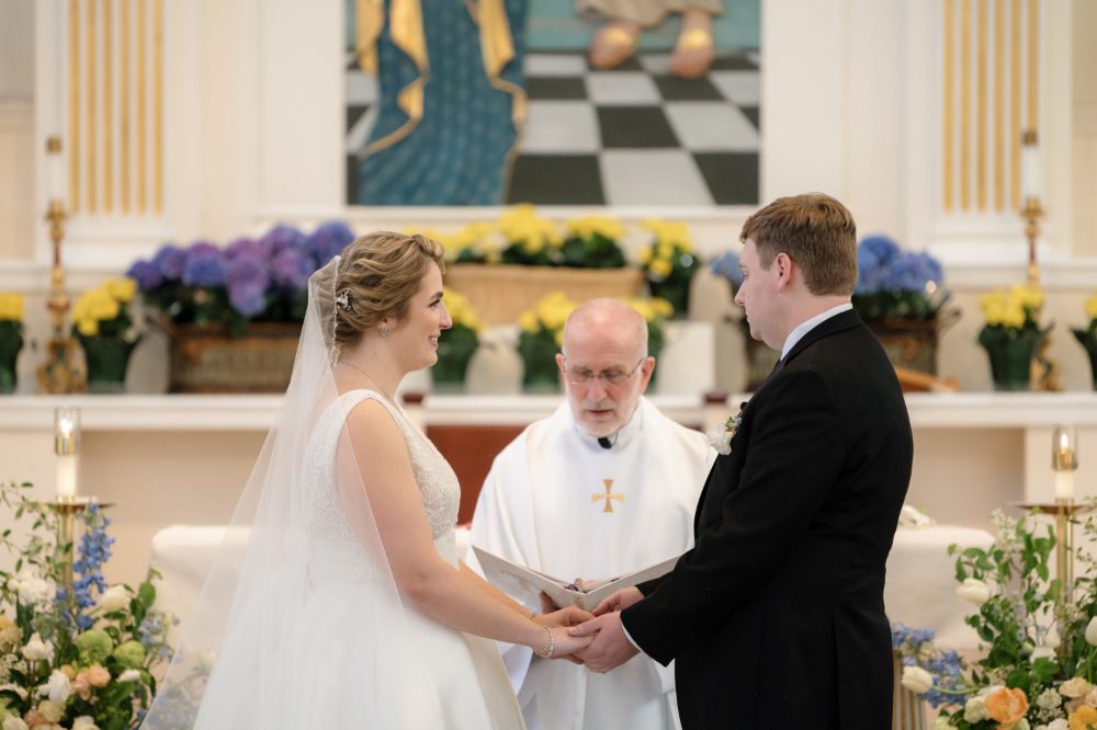 wedding ceremony at St. Gabriel The Archangel Roman Catholic Church
