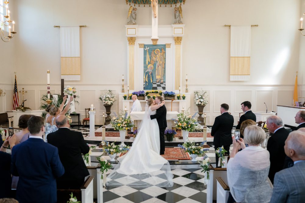 wedding ceremony at St. Gabriel The Archangel Roman Catholic Church