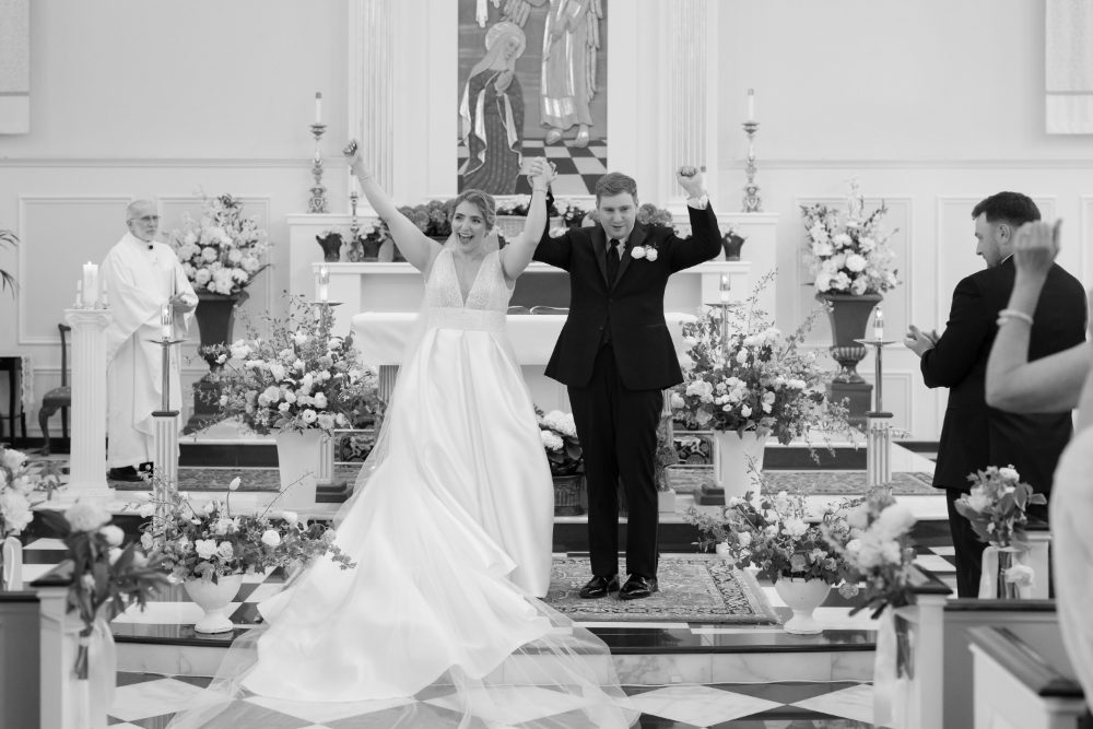 wedding ceremony at St. Gabriel The Archangel Roman Catholic Church