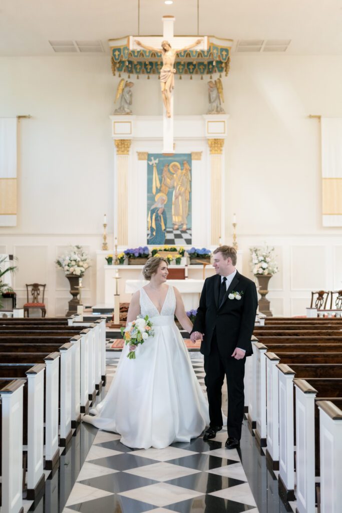 wedding ceremony at St. Gabriel The Archangel Roman Catholic Church