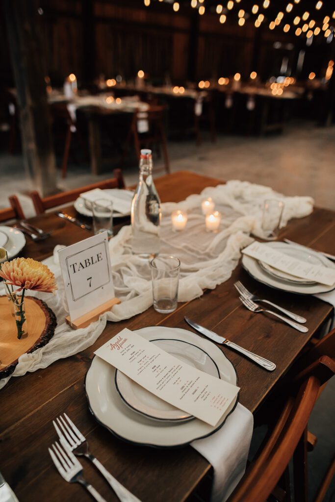 wedding reception decor at the arnold house