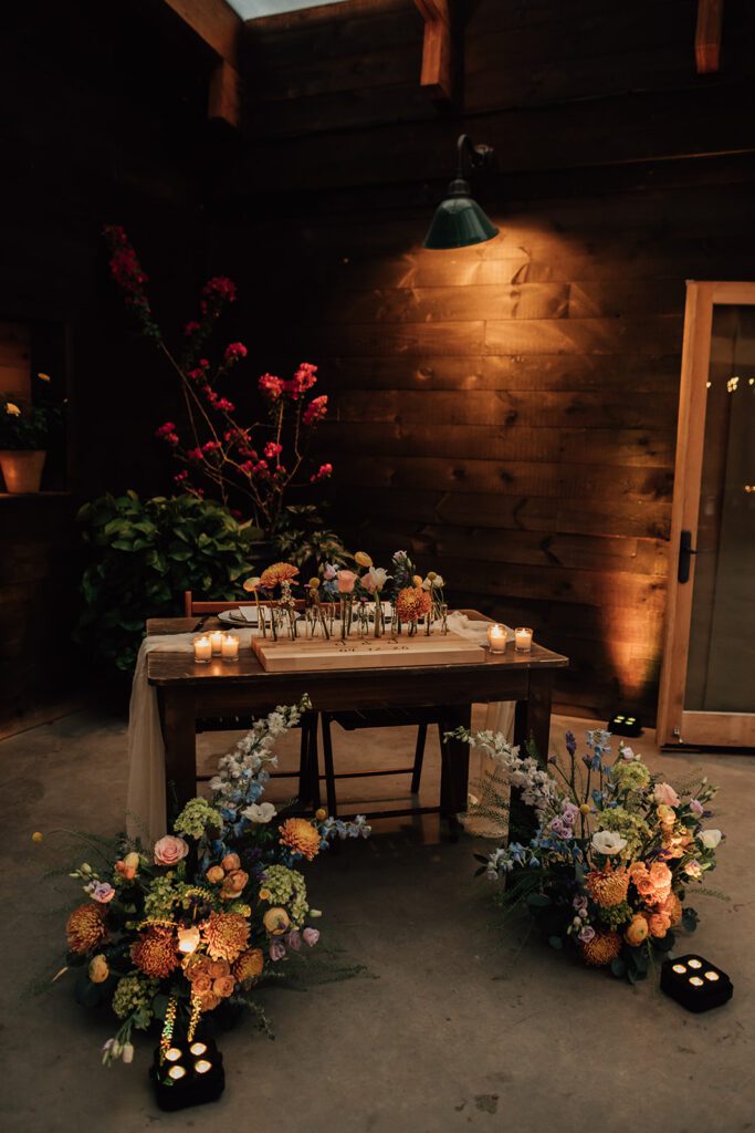 wedding reception decor at the arnold house