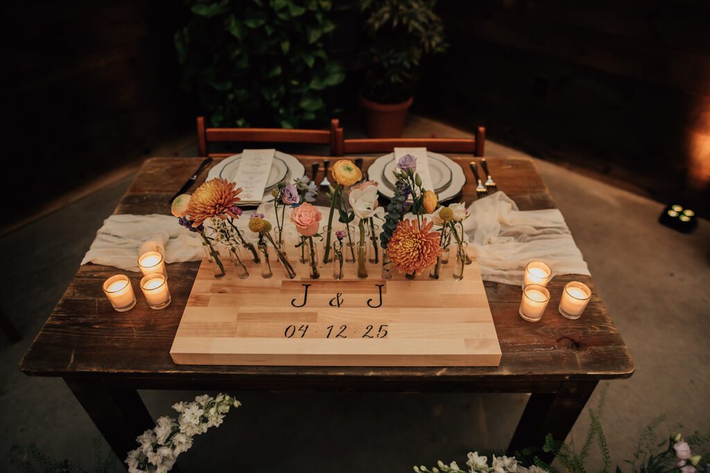 wedding reception decor at the arnold house