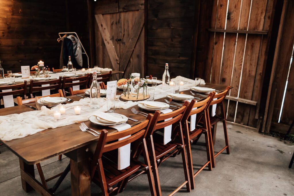 wedding reception decor at the arnold house