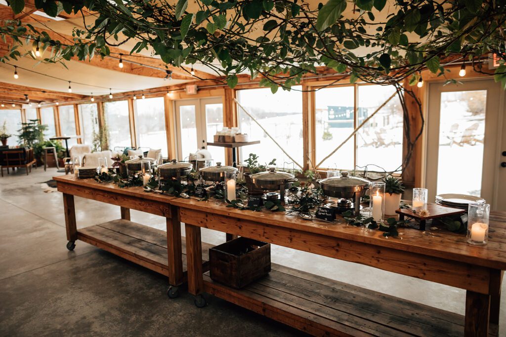 wedding reception decor at the arnold house