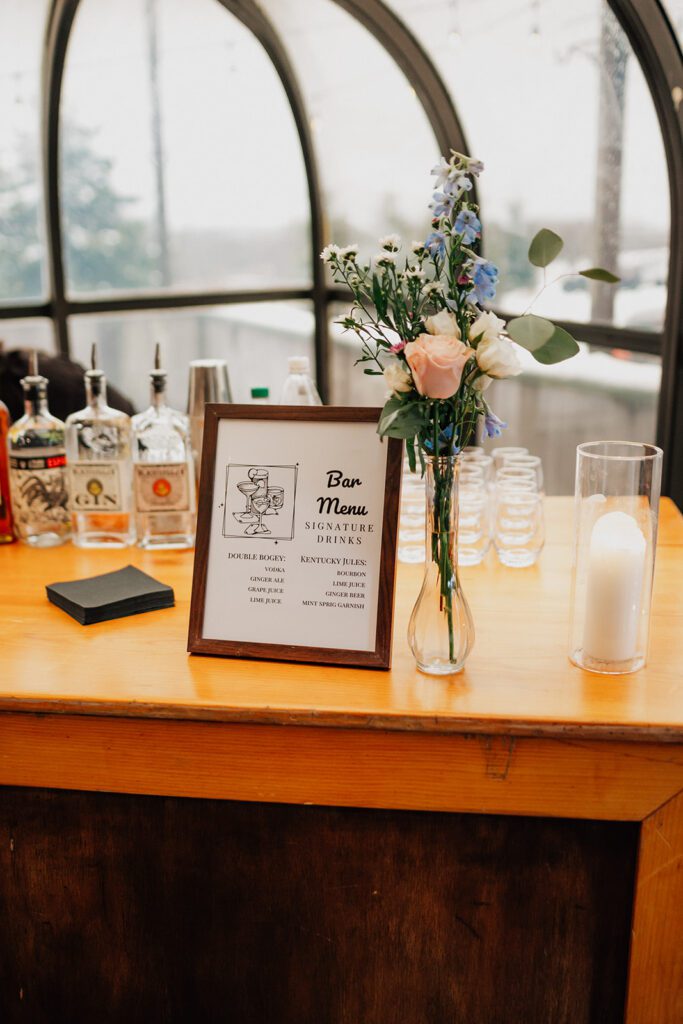 wedding reception decor at the arnold house