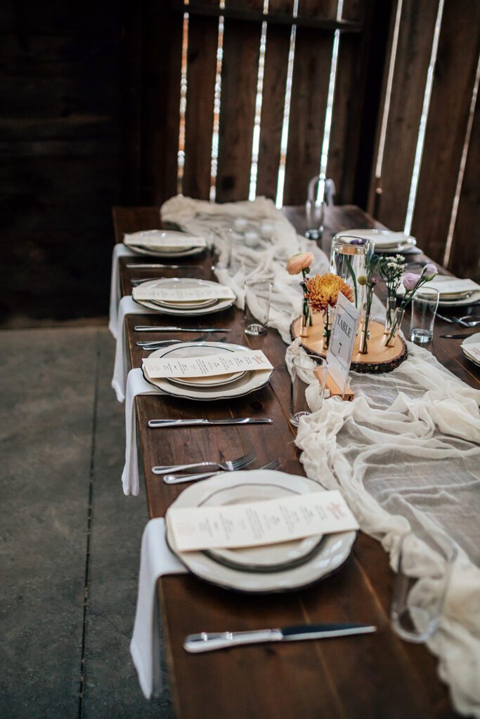 wedding reception decor at the arnold house