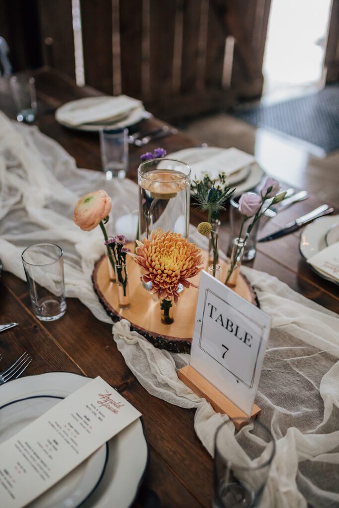 wedding reception decor at the arnold house
