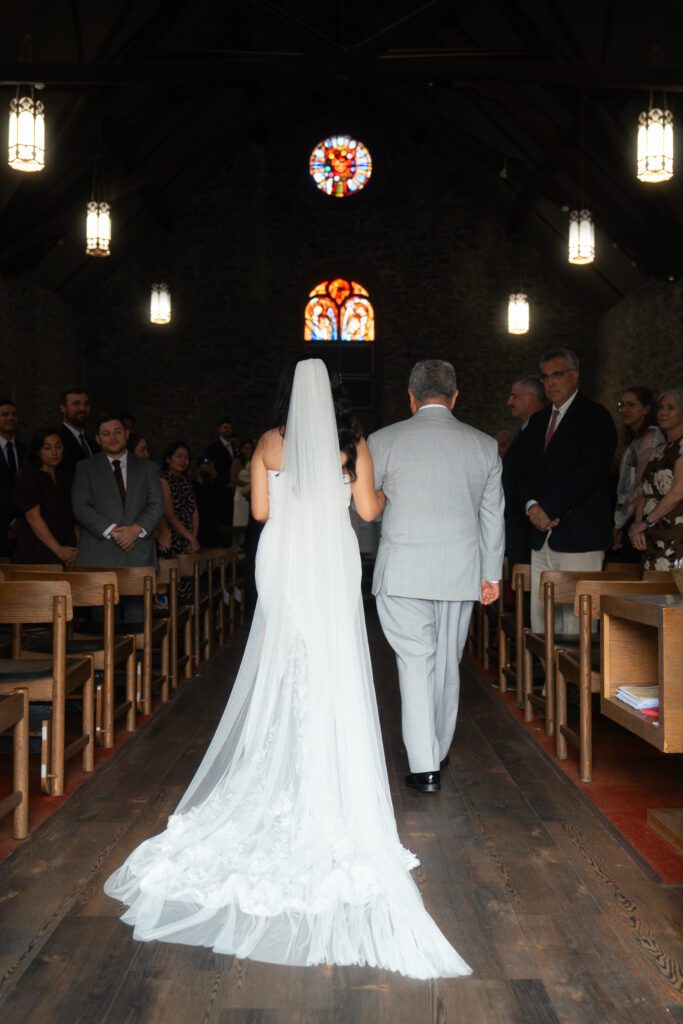 wedding ceremony at st peter's church in liberty