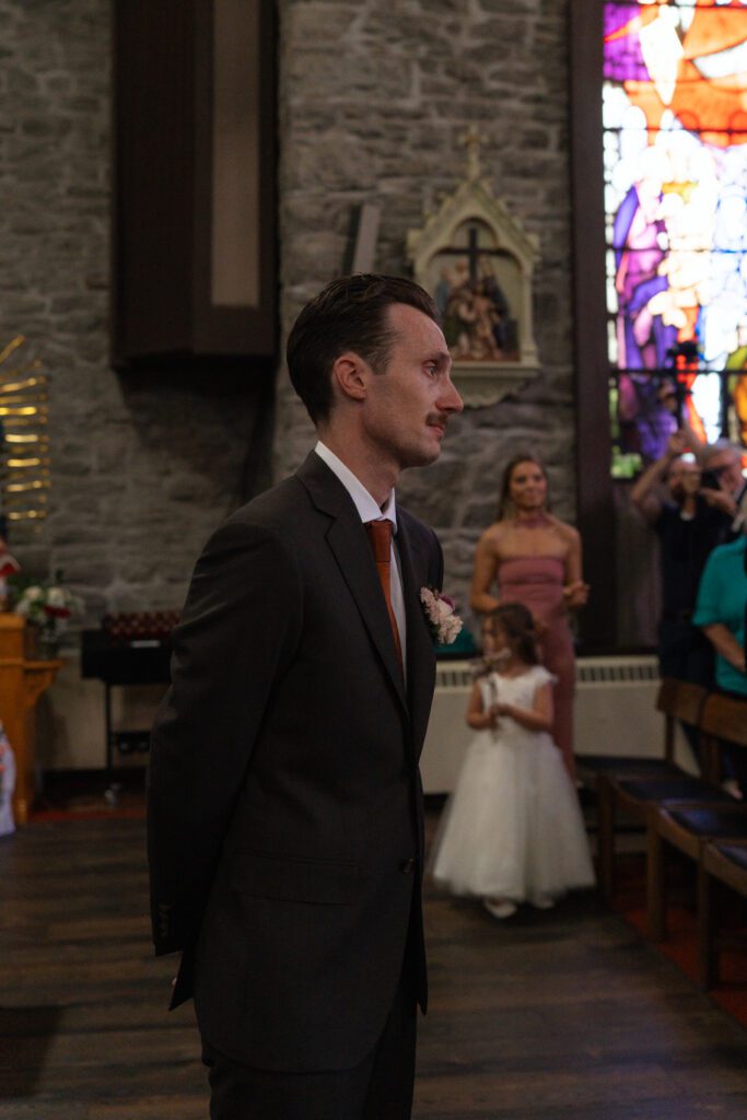 wedding ceremony at st peter's church in liberty