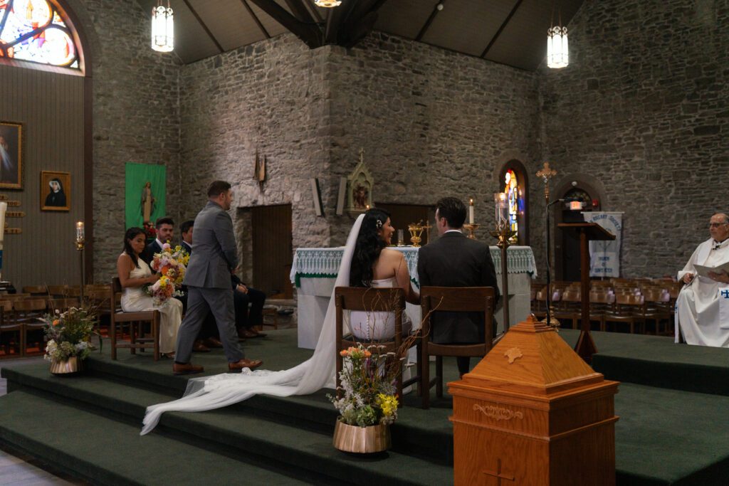wedding ceremony at st peter's church in liberty