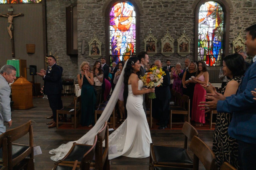 wedding ceremony at st peter's church in liberty