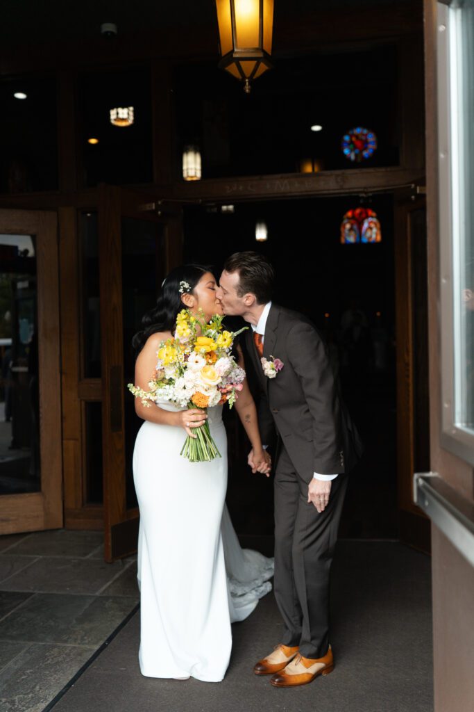 wedding ceremony at st peter's church in liberty