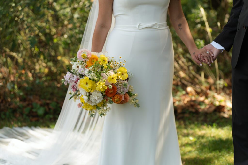 bride and groom outdoor portraits for their north branch inn wedding in the catskills
