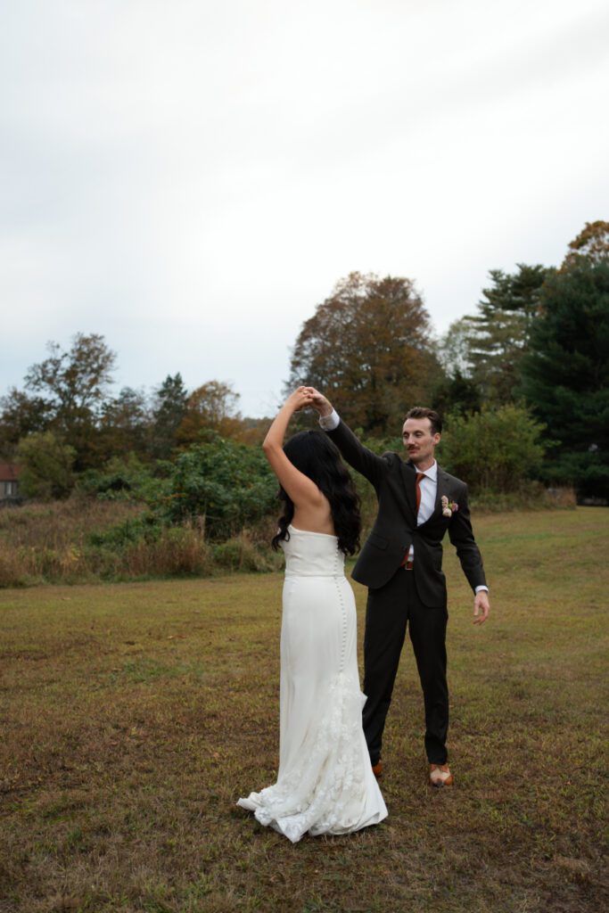 golden hour portraits for north branch inn wedding