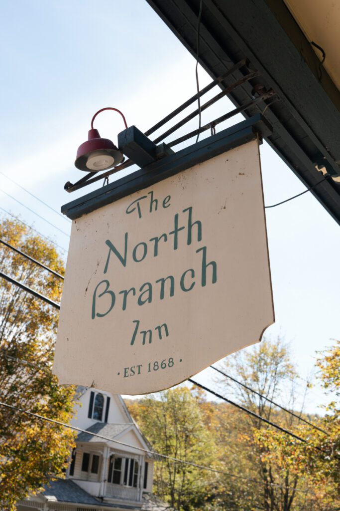 close up photo of the north branch inn sign.