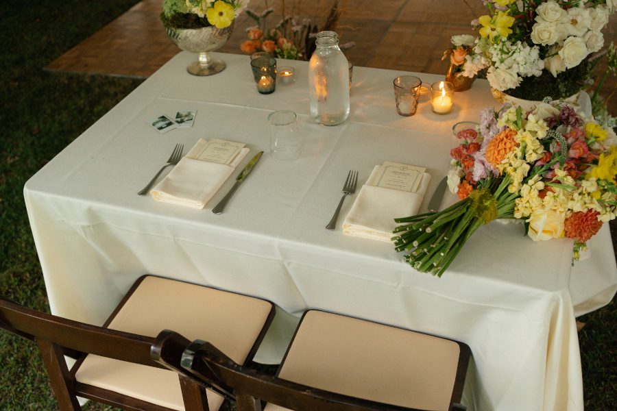 wedding reception decor details for tented fall wedding at north branch inn