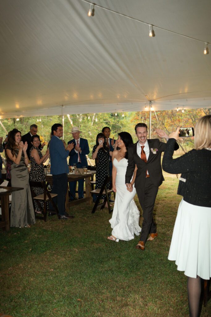 tented fall wedding reception at north branch inn