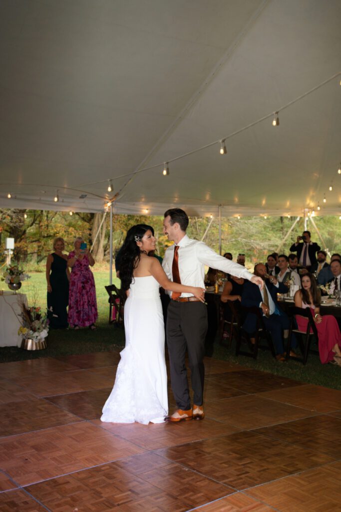 tented fall wedding reception at north branch inn