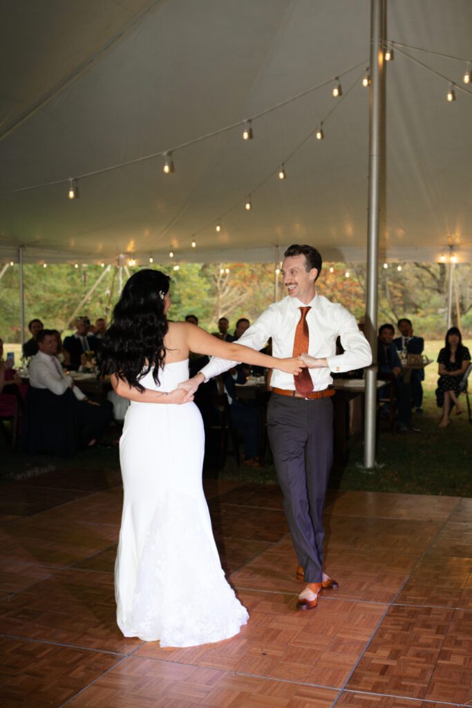 tented fall wedding reception at north branch inn