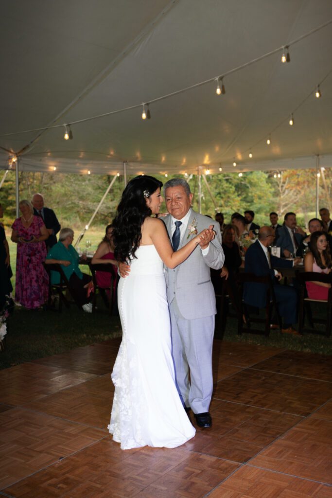 tented fall wedding reception at north branch inn