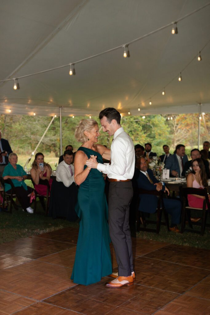 tented fall wedding reception at north branch inn
