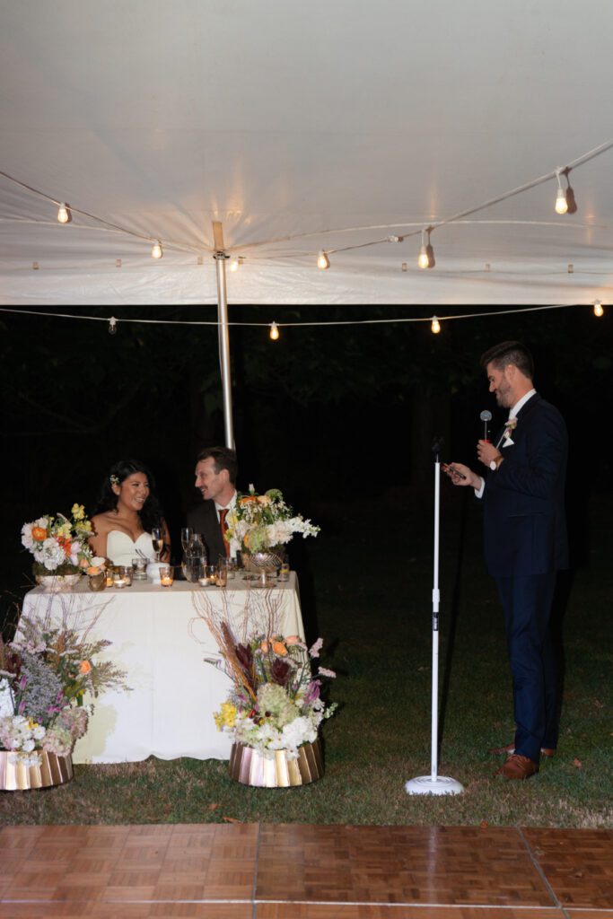 tented fall wedding reception at north branch inn
